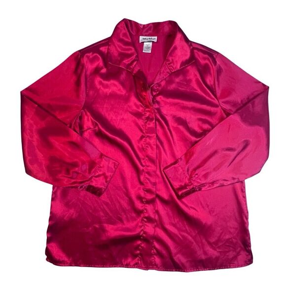 Anthony Richards Tops - Vintage Anthony Richard’s Blouse Womens 14 Satin Button Up Preppy Holiday Top